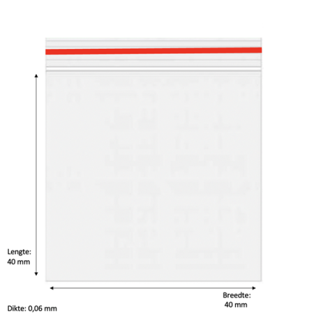 Gripzakjes 40x40mm Rood | 1000 Stuks