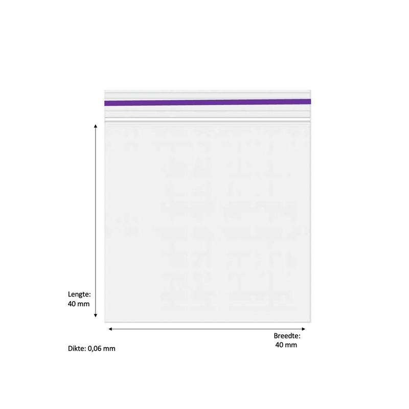 Gripzak 40x40mm Paars | 1000 Stuks