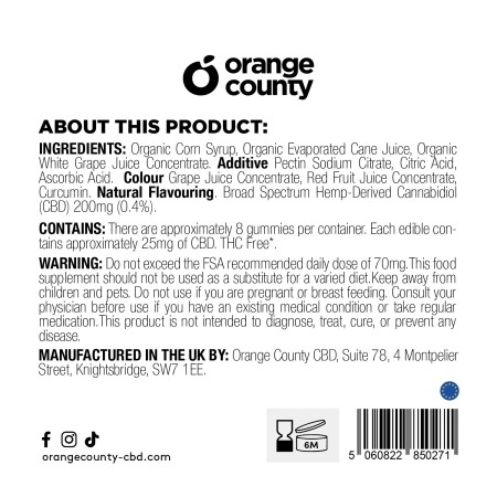 Orange County CBD Zure Wormen |  Broad Spectrum | 200 MG