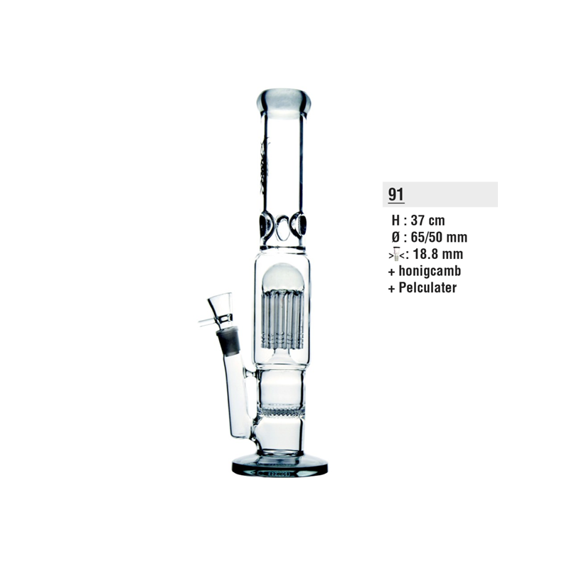 Glazen Bong Honingraat Ice 37cm | Krachtige Bong