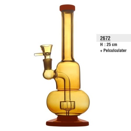 Glazen Bong Amber 25cm | Percolator Bong