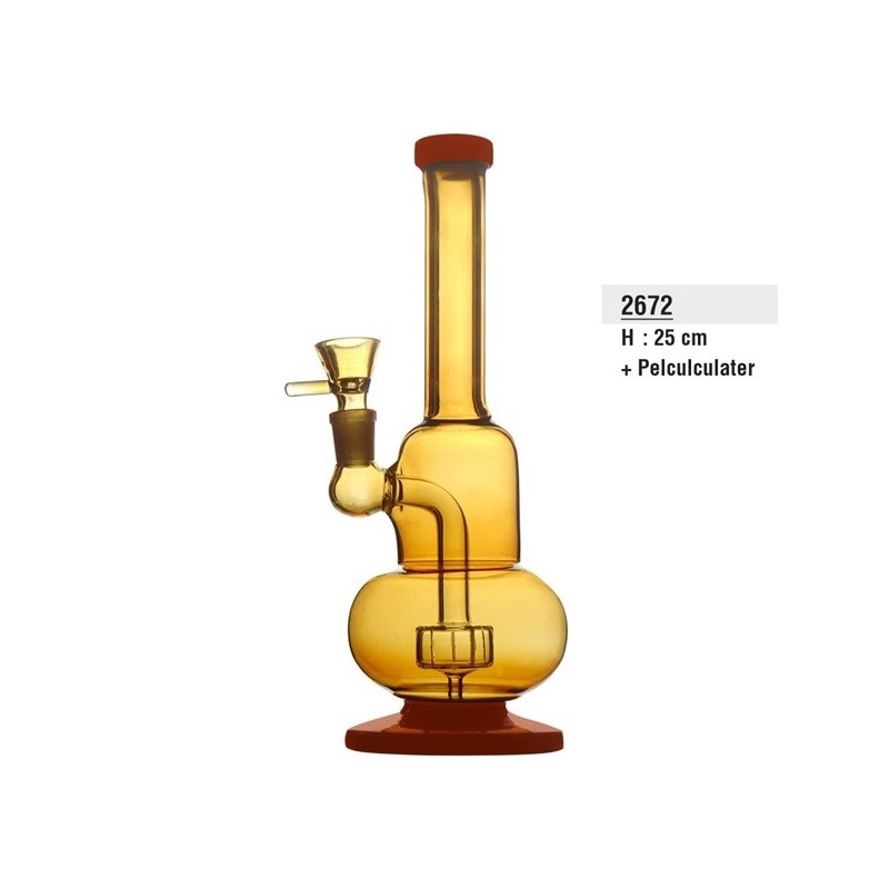 Glazen Bong Amber 25cm | Percolator Bong