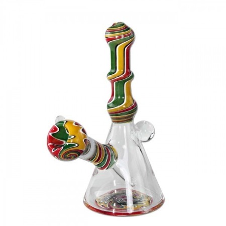 Rasta Mini Bong 14cm | Glazen Bong met Diffuser