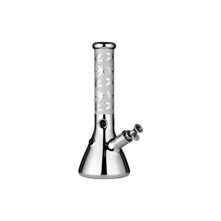 Super Heroes Glazen Bong Zilver | 35cm Wietbong